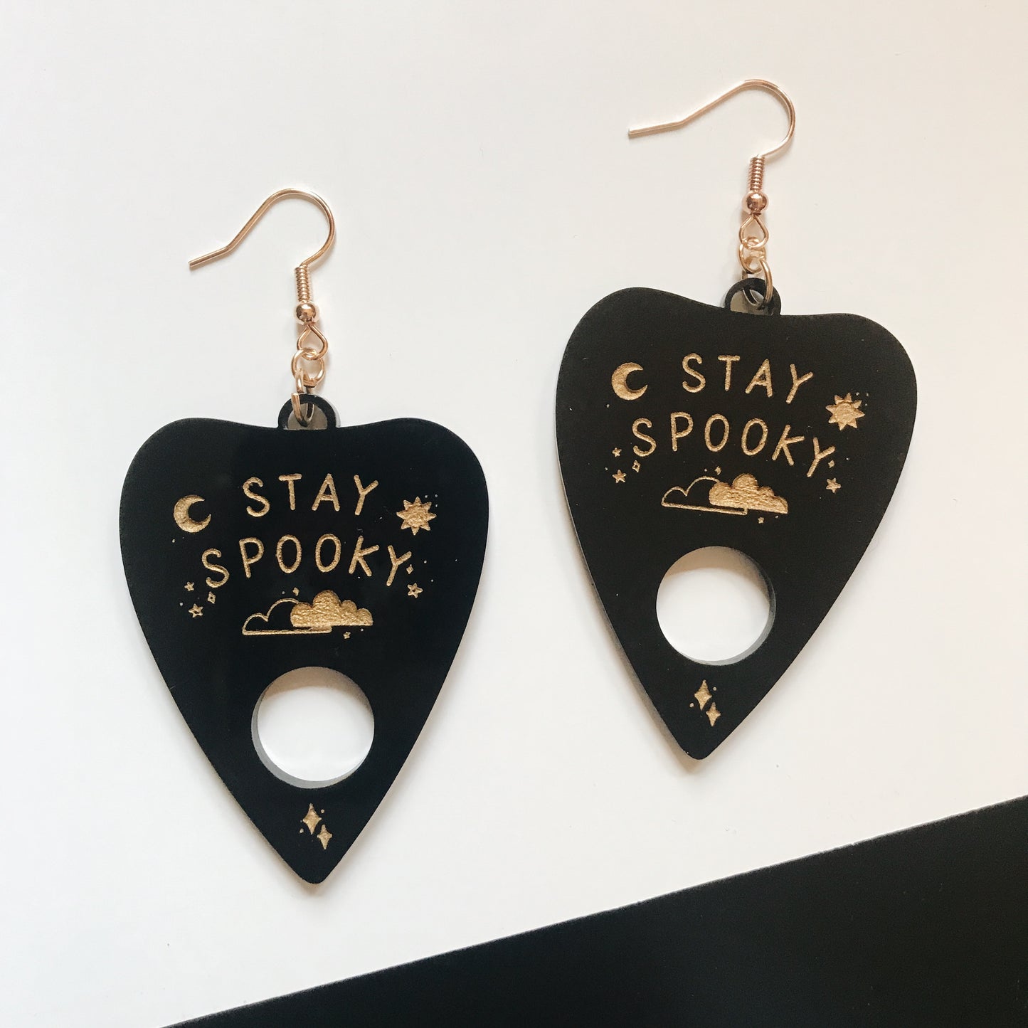 stay spooky planchette earrings