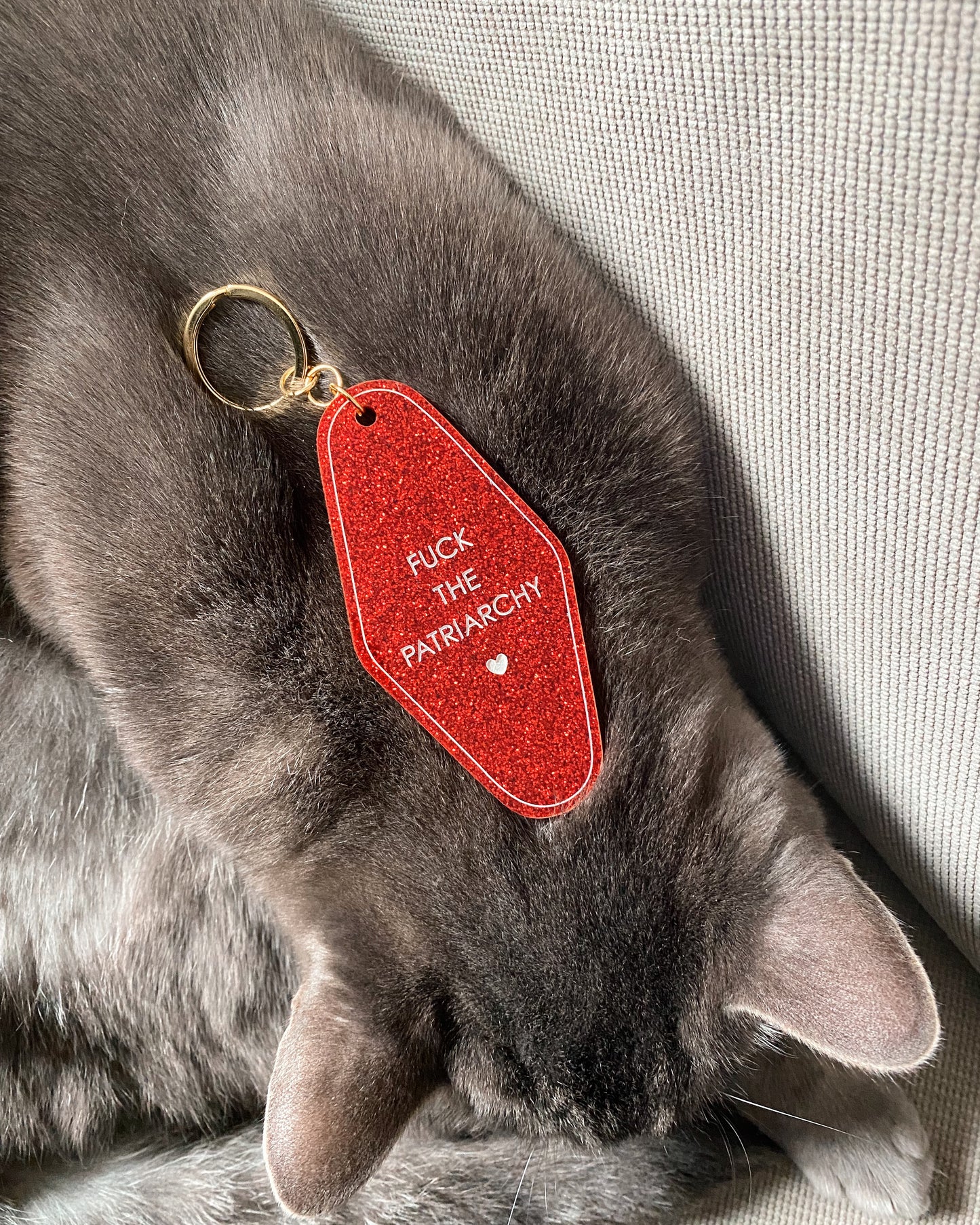 fuck the patriarchy keychain