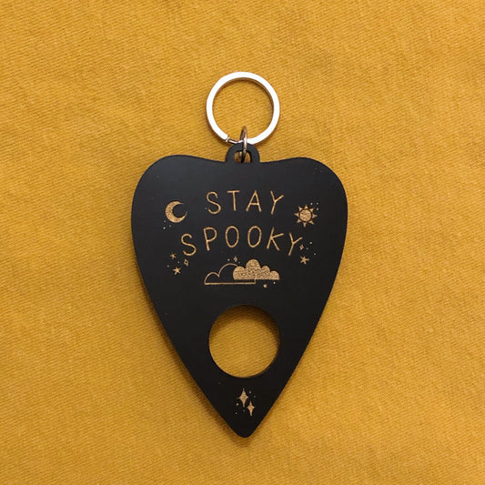 stay spooky planchette keychain